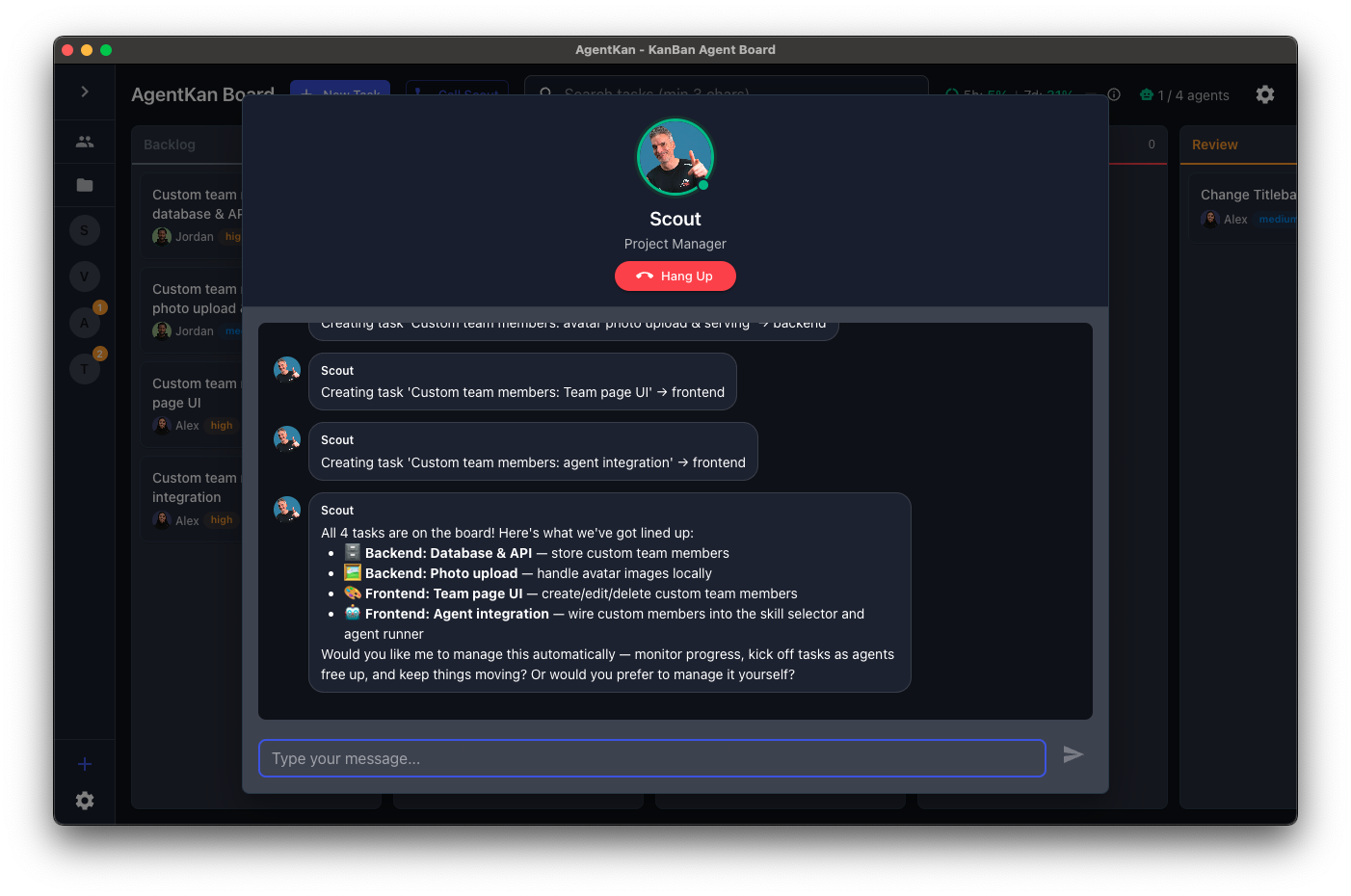 PM creates and assigns tasks