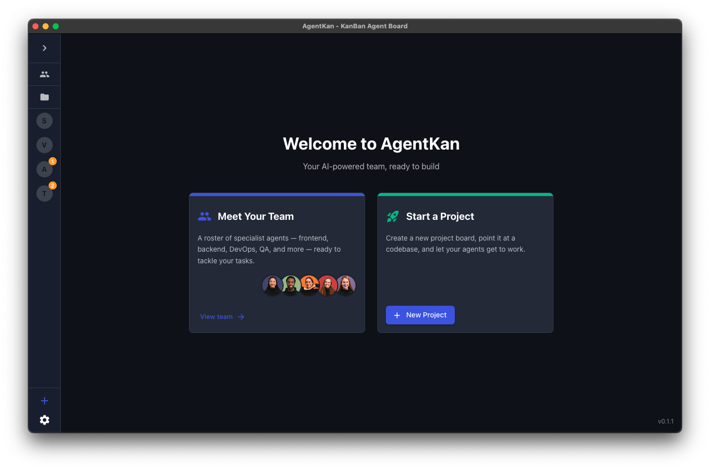 AgentKan Welcome Screen